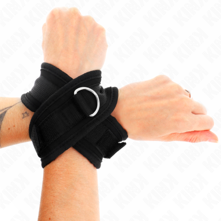 Kink | Cross Wrist Cuffs | Black