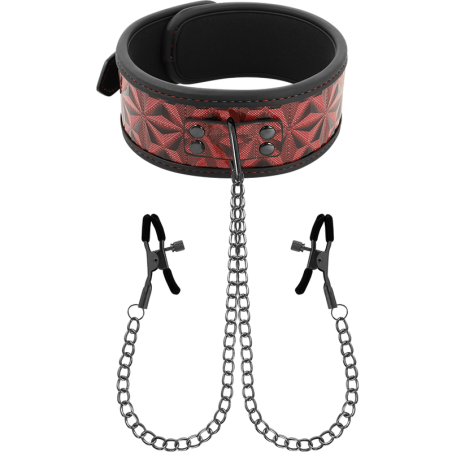 BEGME | Red Edition | Collar With Nipple Clamps With Neoprene Lining