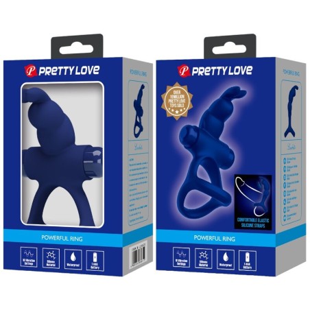 PRETTY LOVE | LUCHITO | Double Vibrating Ring Rabbit - Blue