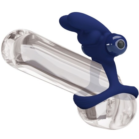 PRETTY LOVE | FRANCISCO | Double Vibrating Cock Ring Rabbit - Blue