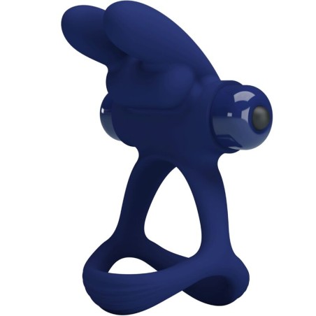 PRETTY LOVE | FRANCISCO | Double Vibrating Cock Ring Rabbit - Blue