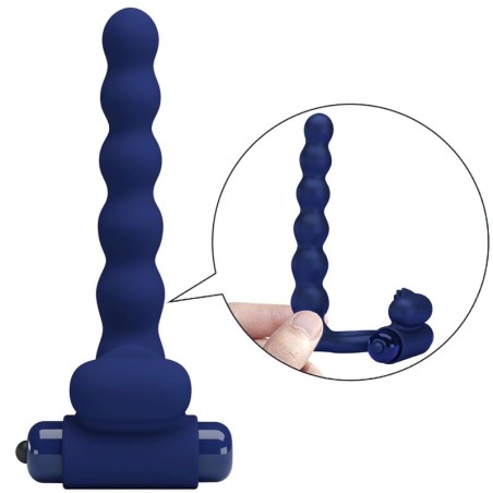 PRETTY LOVE | AJMAL | Double Penetration Vibrating Cock Ring - Blue