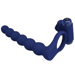 PRETTY LOVE | AJMAL | Double Penetration Vibrating Cock Ring - Blue