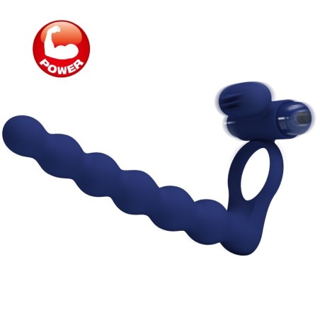 PRETTY LOVE | AJMAL | Double Penetration Vibrating Cock Ring - Blue