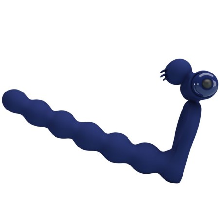 PRETTY LOVE | AJMAL | Double Penetration Vibrating Cock Ring - Blue