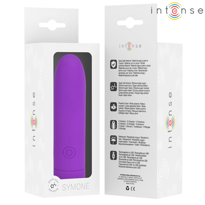 INTENSE | SYMONE | USB Rechargeable Vibrating Bullet - Purple
