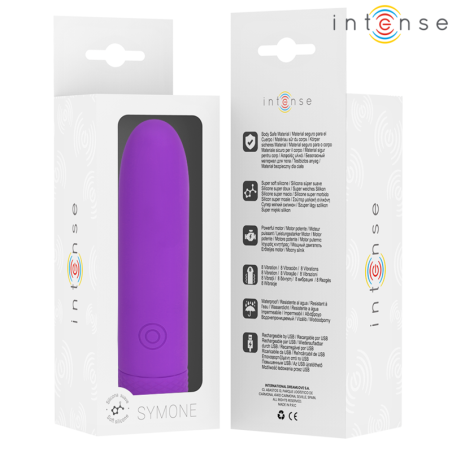 INTENSE | SYMONE | USB Rechargeable Vibrating Bullet - Purple