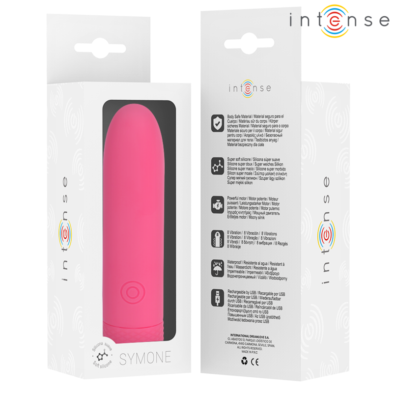 INTENSE | SYMONE | USB Επαναφορτιζόμενο Δονούμενο Bullet - Ροζ