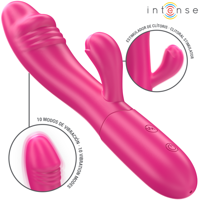 INTENSE | IVY | Flexible Vibrator 10 Vibrations With Stimulating Tongue - Pink