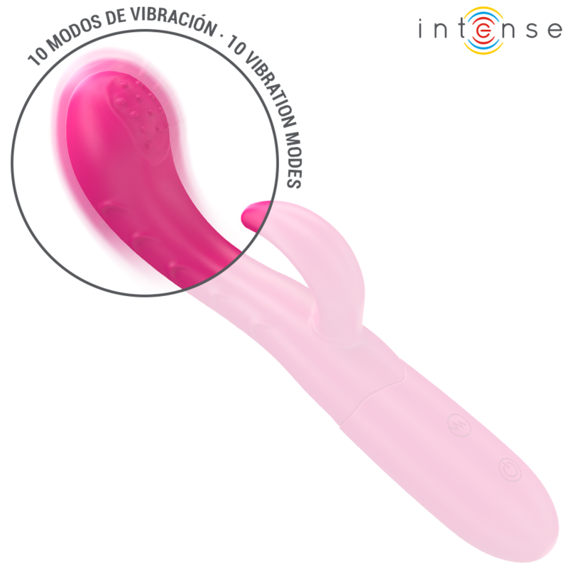 INTENSE | AMARA | Vibrator With Stimulating Tongue 10 Vibrations - Pink