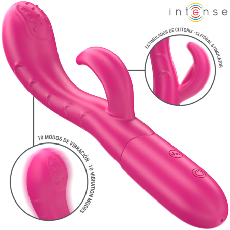INTENSE | AMARA | Vibrator With Stimulating Tongue 10 Vibrations - Pink