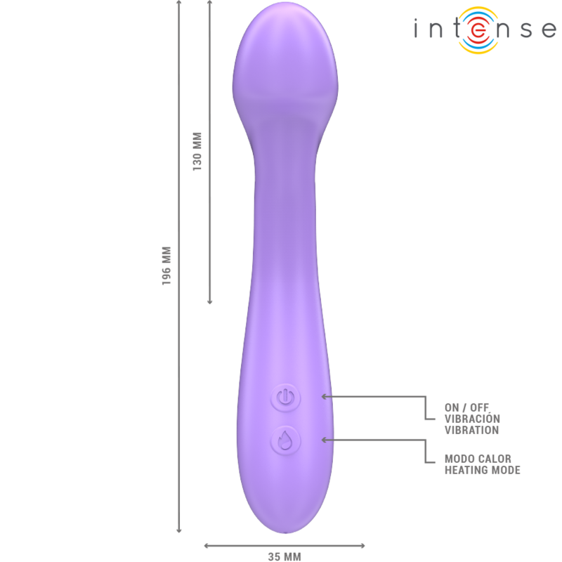 INTENSE | BECKY | Vibrator 19cm Heatable 7 Vibrations - Purple