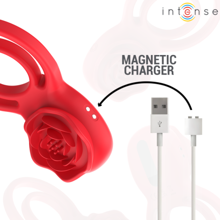 INTENSE | GAIL |Stimulator Rose 10 Vibrations Red Remote Control