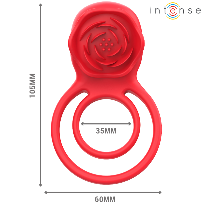 INTENSE | GAIL |Stimulator Rose 10 Vibrations Red Remote Control