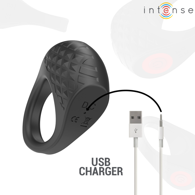 INTENSE | CLOVER | Vibrating Penis Ring 10 Vibrations - Black