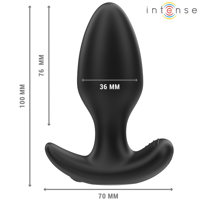INTENSE | JOEY | Anal Plug 10 Vibrations Black Remote Control