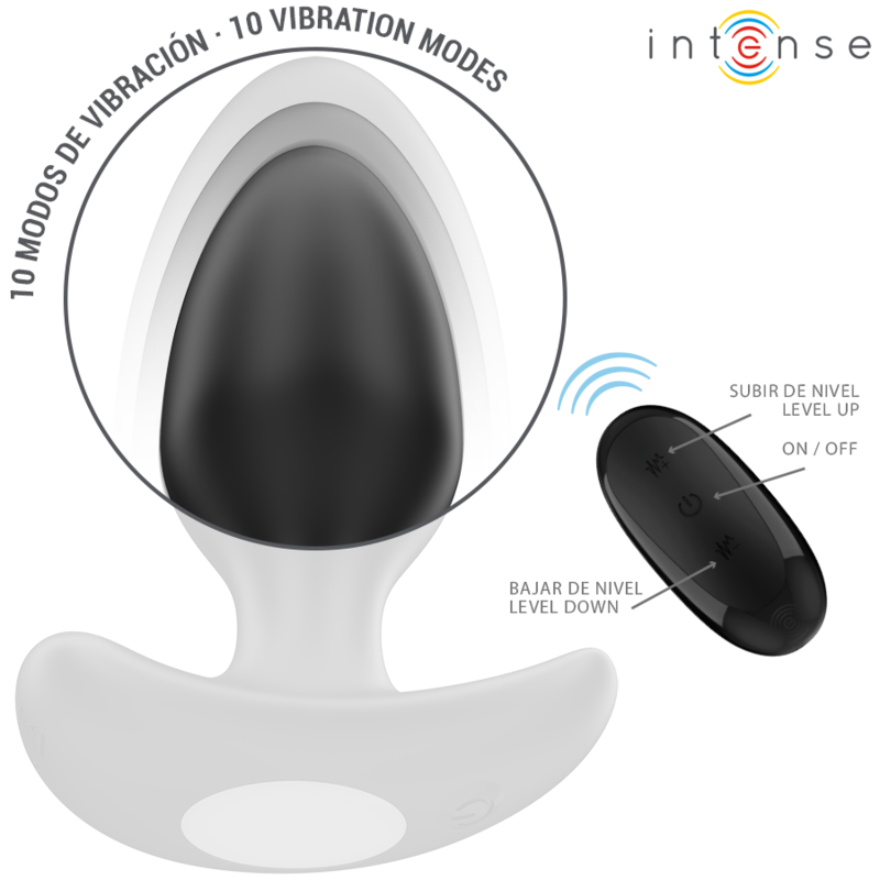 INTENSE | JOEY | Anal Plug 10 Vibrations Black Remote Control