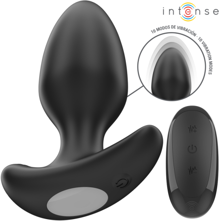 INTENSE | JOEY | Anal Plug 10 Vibrations Black Remote Control