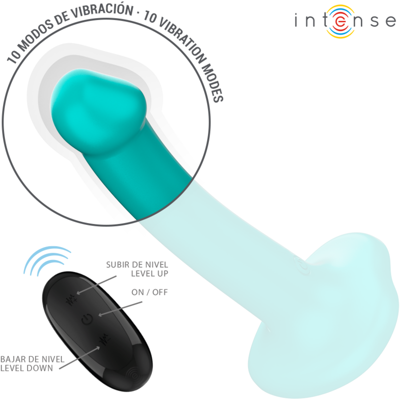 INTENSE | KATIE | Vibrator With Suction Cup 10 Vibrations - Remote Cotrol