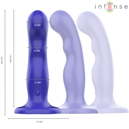 INTENSE | SHORTY | Vibrator With Suction Cup - Remote Control - Blue