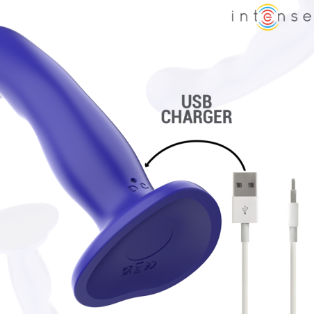 INTENSE | SHORTY | Vibrator With Suction Cup - Remote Control - Blue