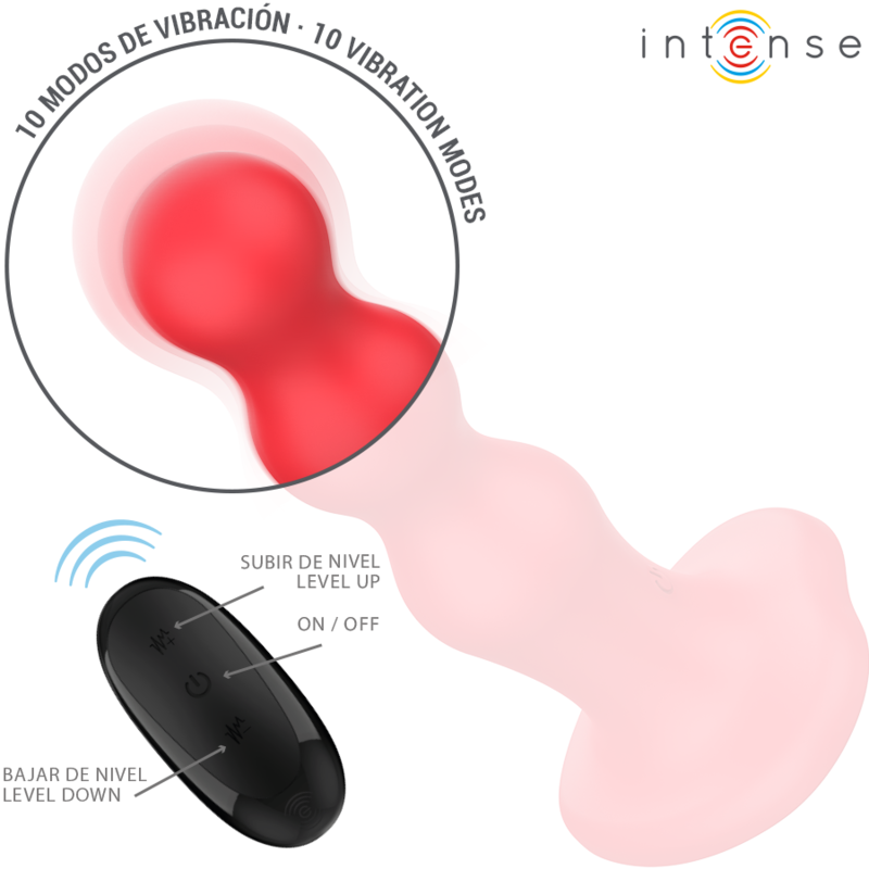 INTENSE | CODY | Vibrator With Suction Cup - Remote Control - Red