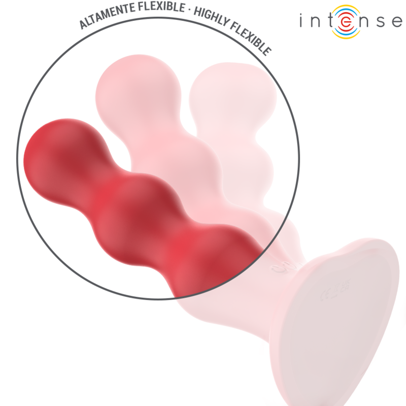 INTENSE | CODY | Vibrator With Suction Cup - Remote Control - Red