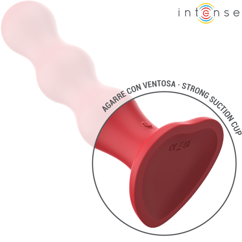 INTENSE | CODY | Vibrator With Suction Cup - Remote Control - Red