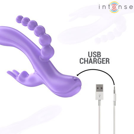 INTENSE | MIKO | Triple Vibrator Rabbit & Stimulator & Anal 7 Vibrations - Purple
