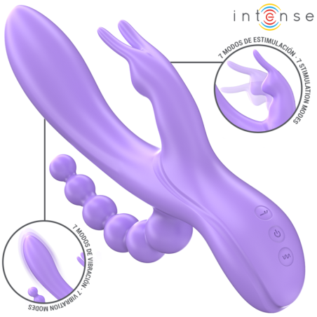 INTENSE | MIKO | Triple Vibrator Rabbit & Stimulator & Anal 7 Vibrations - Purple