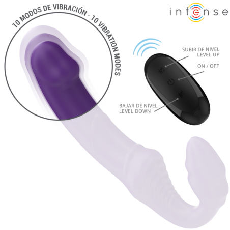 INTENSE | JILL | Double Vibrator 20cm Purple - Remote Control