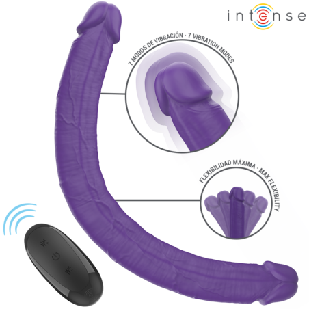 INTENSE | GUNTER | Double Vibrating Dildo 40cm - Remote Control - Purple