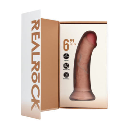 Vibrating Regular Curved Cock - 15,5 cm - Flesh