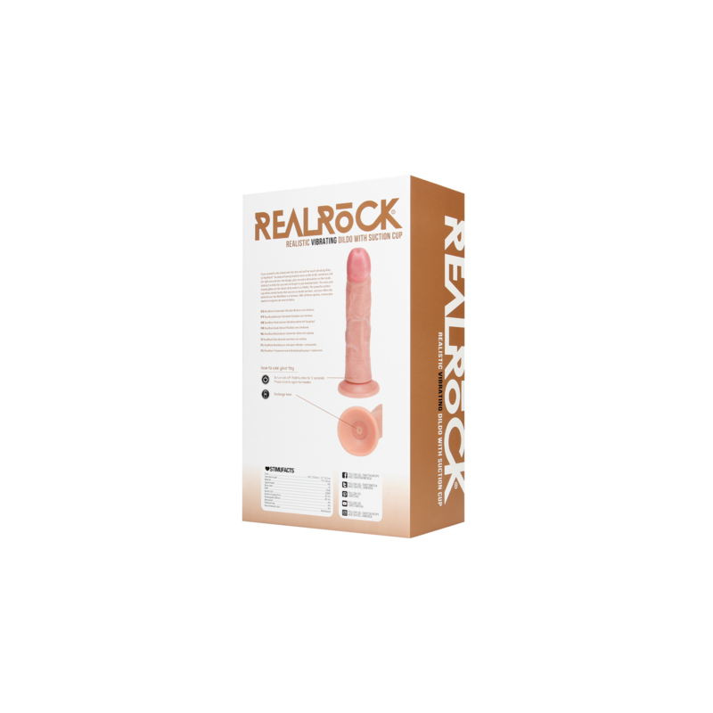 Real Rock | Vibrating Regular Curved Cock - 20,5 cm - Flesh