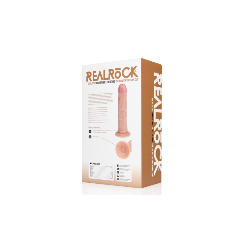 REALROCK | Vibrating and Rotating Regular Curved Cock 20,5 cm - Flesh