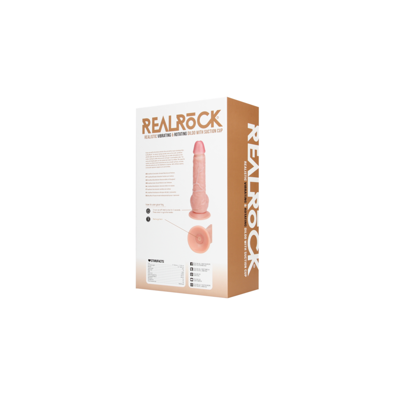 REALROCK | Vibrating and Rotating Straight Cock with Balls 20,5 cm - Flesh