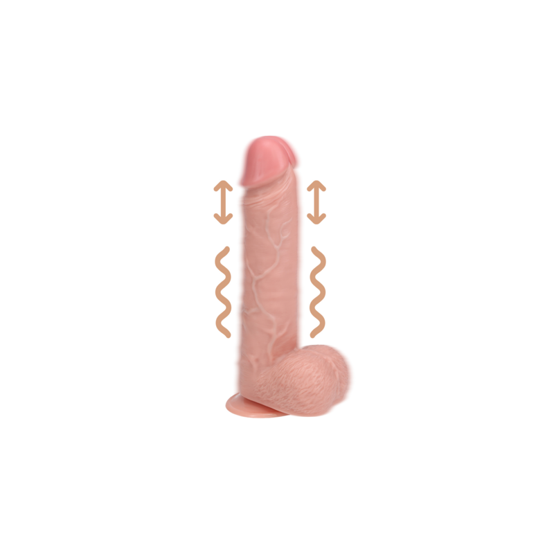 REALROCK | Vibrating and Thrusting Straight Cock with Balls 20,5 cm - Flesh