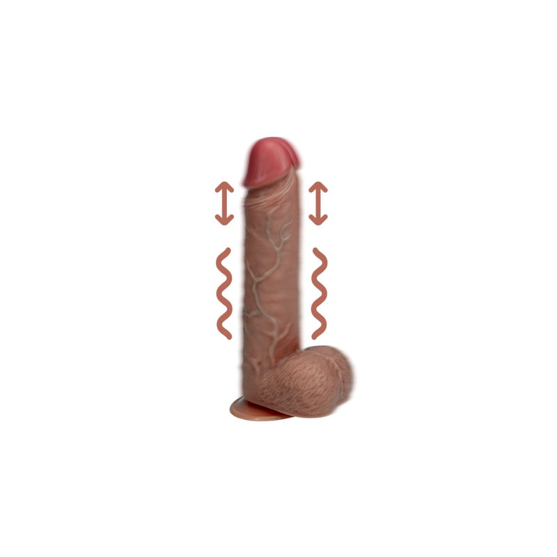 REALROCK | Vibrating and Thrusting Straight Cock with Balls 20,5 cm - Latin