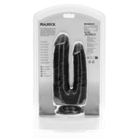 Double Trouble Realistic Dildo with Suction Cup - 15cm | Black