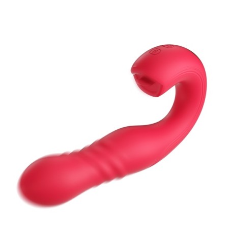 App Controlled Thrusting G-spot Vibrator & Tongue Clit Licker