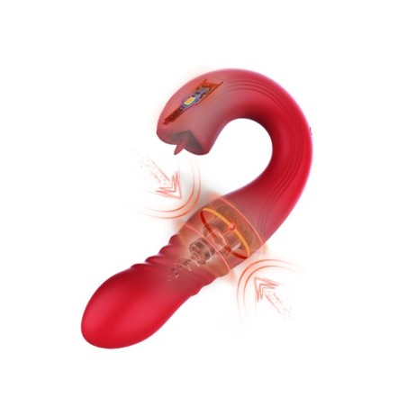App Controlled Thrusting G-spot Vibrator & Tongue Clit Licker