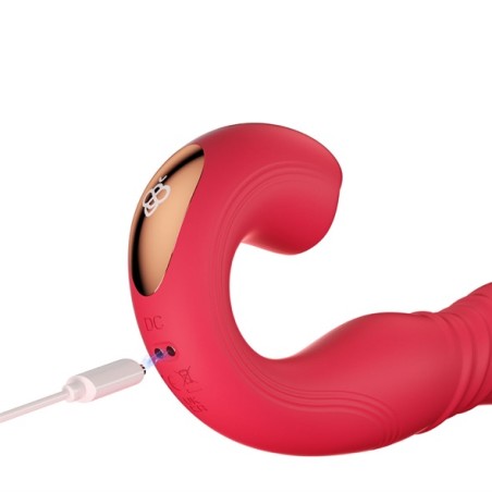App Controlled Thrusting G-spot Vibrator & Tongue Clit Licker