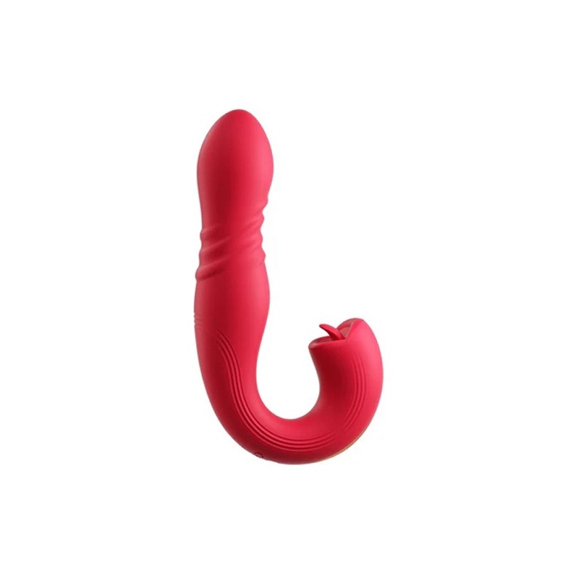 App Controlled Thrusting G-spot Vibrator & Tongue Clit Licker