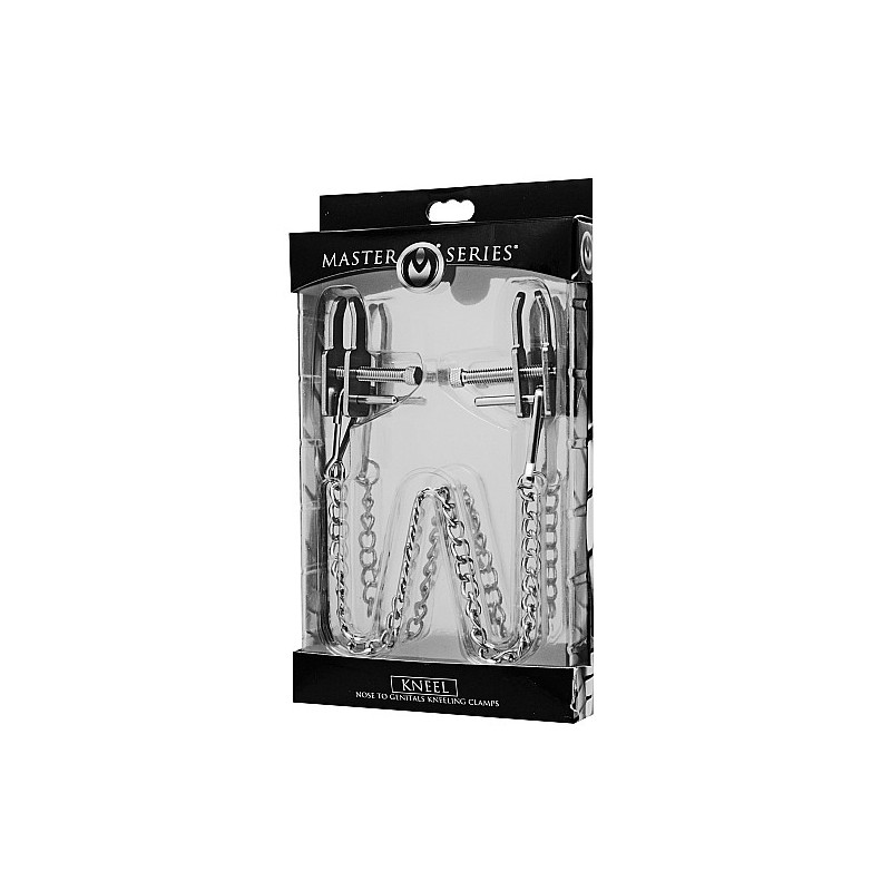 Kneel - Nose To Genitals Clamps
