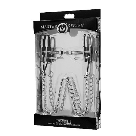 Kneel - Nose To Genitals Clamps