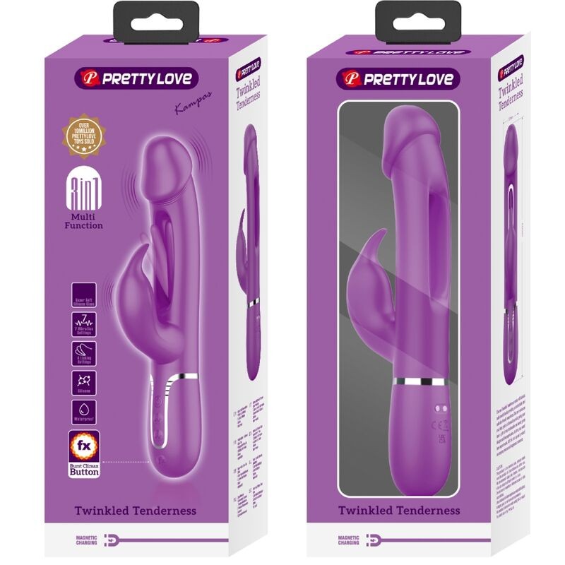 PRETTY LOVE | KAMPAS | Multifunctional Rabbit Vibrator 3 in 1 - Purple