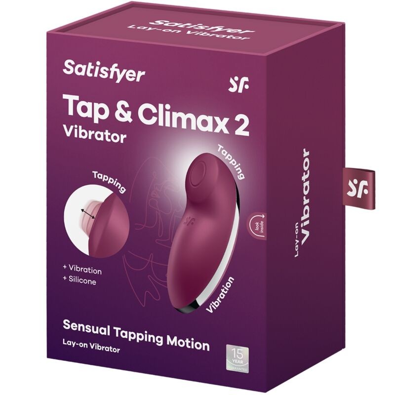 SATISFYER | TAP & CLIMAX 2 | Clitoral Vibrator & Stimulator - Red
