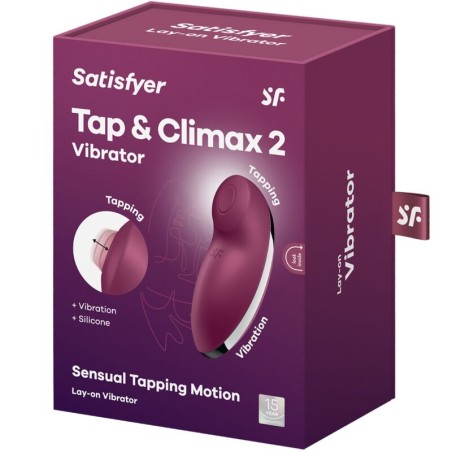 SATISFYER | TAP & CLIMAX 2 | Clitoral Vibrator & Stimulator - Red