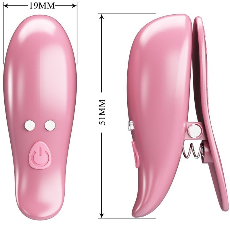 PRETTY LOVE | CAILEY | Nipple Clamps 10 Vibrations - Remote Controlled - Pink