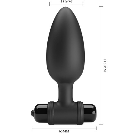 PRETTY LOVE | VIBRA | Butt Plug With 10 Vibrations - Black